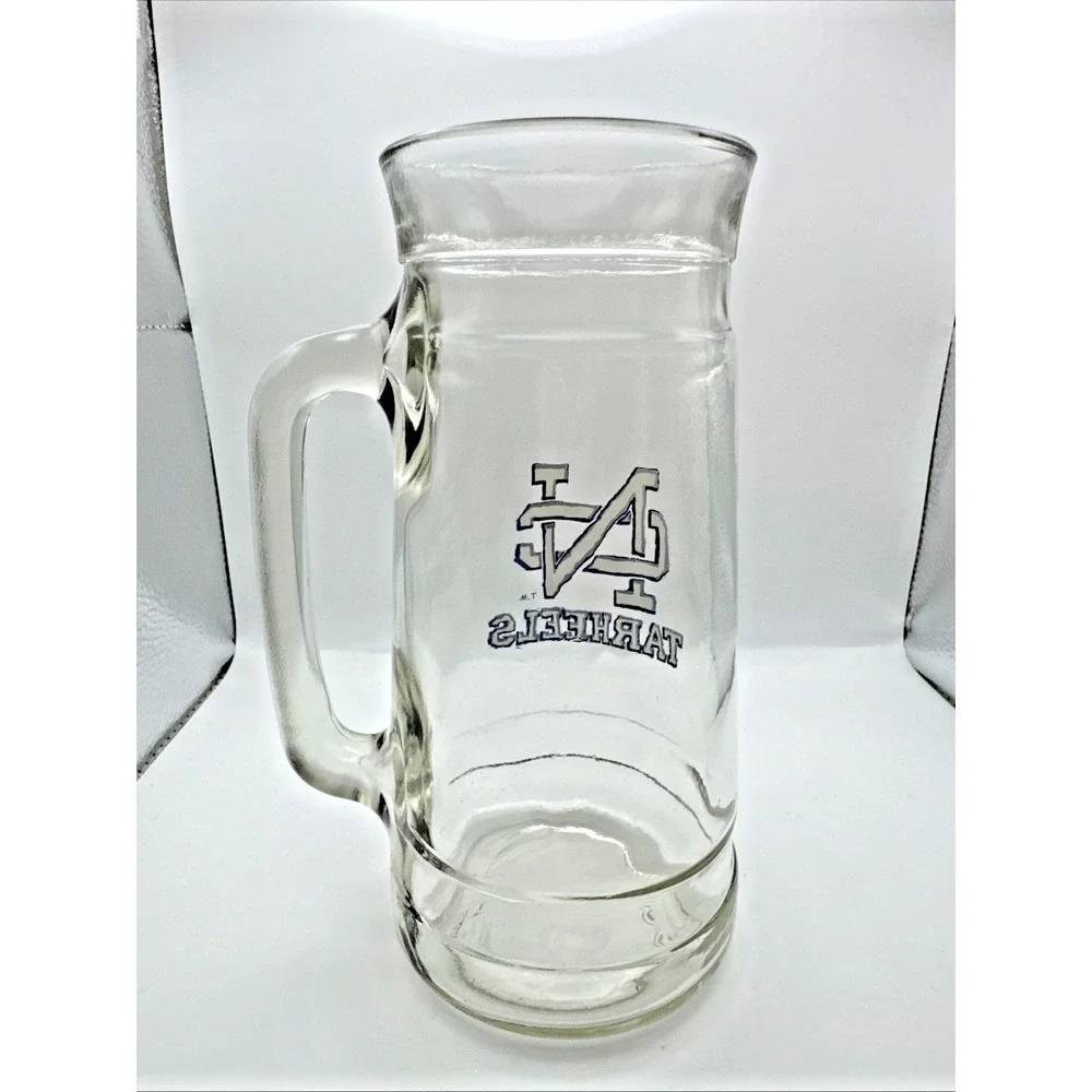 University of North Carolina Tarheels Tall Glass Beer Stein Mug UNC Vintage Logo